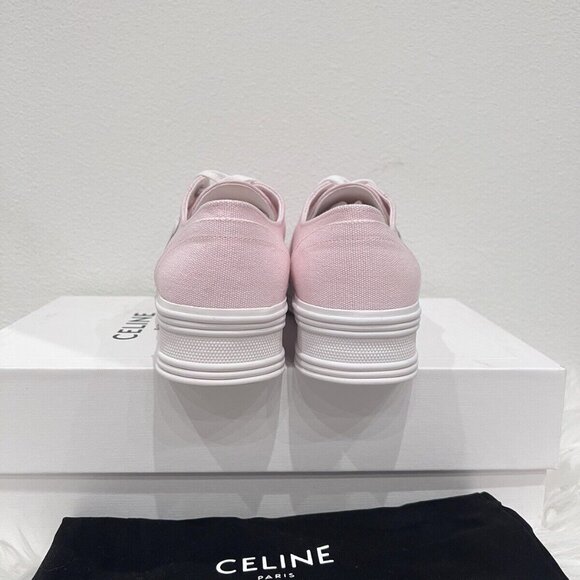 CELINE Jane Triomphe Patch Platform Block Wedge Trainer Low Top Sneakers 39/40 - Picture 8 of 11